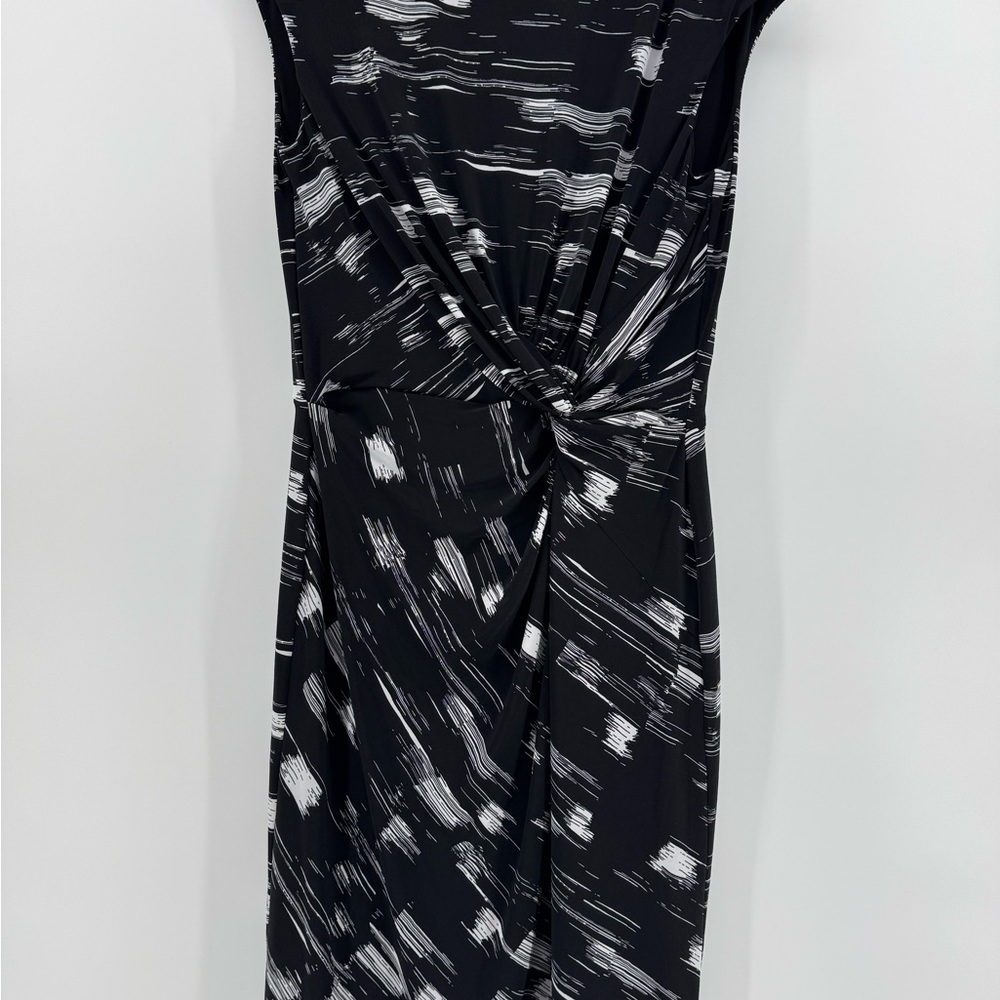 Lauren Ralph Lauren Monochrome Abstract Midi Dress